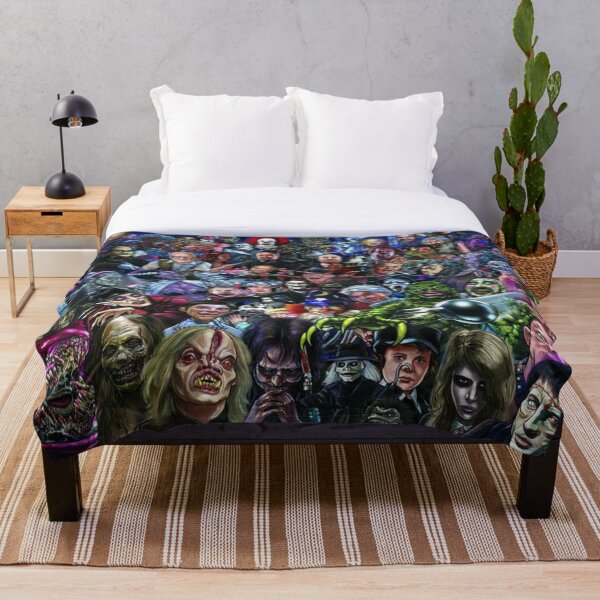 Horror Collage Throw Blanket