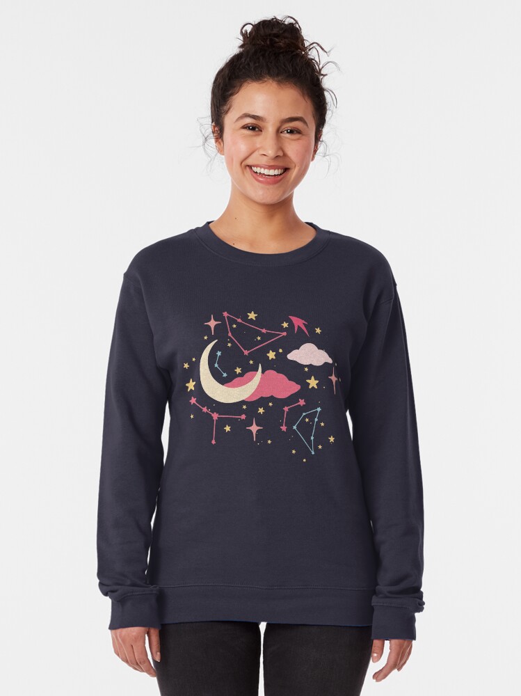 Alternate view of Constellation Stars and Moons in Neon Pastels Pullover Sweatshirt