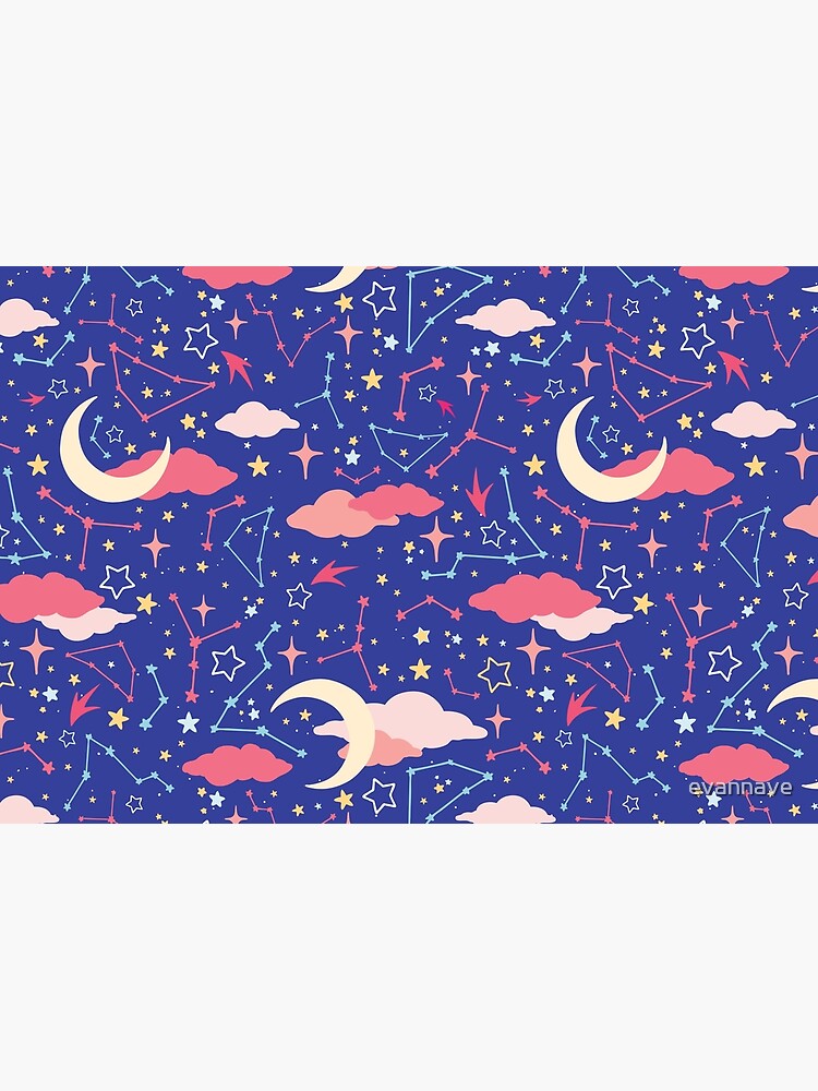 Constellation Stars and Moons in Neon Pastels by evannave
