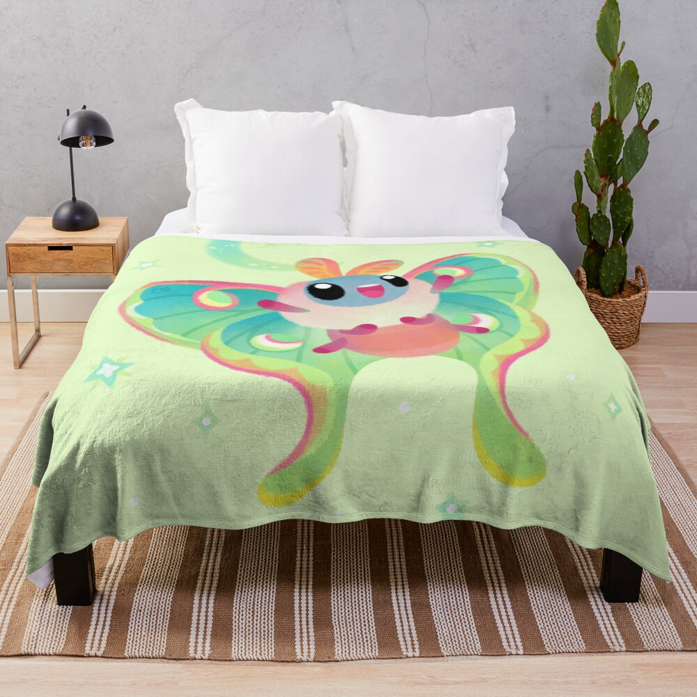 Luna Moth Throw Blanket
