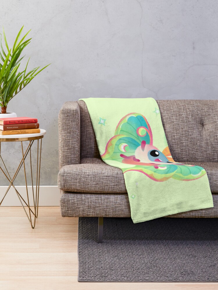 Alternate view of Luna Moth Throw Blanket