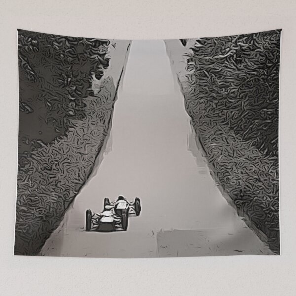 Item preview, Nordschleife F1 Battle Döttinger Höhe Poster – Epic Green Hell Racing Art designed and sold by Road To Track.