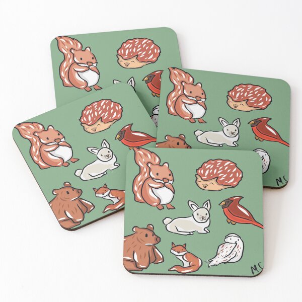 Item preview, Winter Animals sticker pack green background designed and sold by Thedisc0panda.
