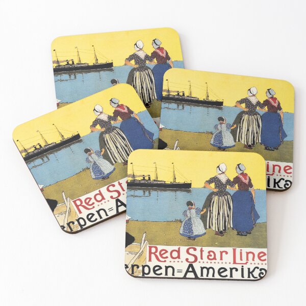 Item preview, Antwerpen Amerika RED STAR LINE by Henri Cassiers c1899 Vintage Travel Wall Art designed and sold by retroposters.