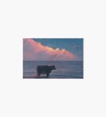 A Cow At The Sea Art Board Print