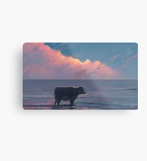 A Cow At The Sea Metal Print