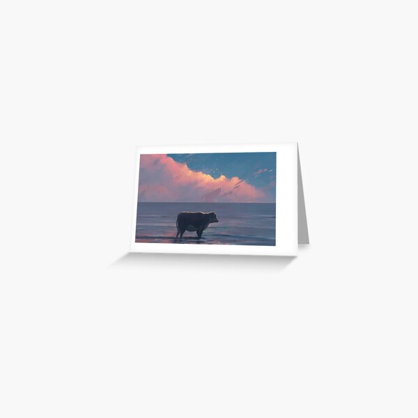 A Cow At The Sea Greeting Card