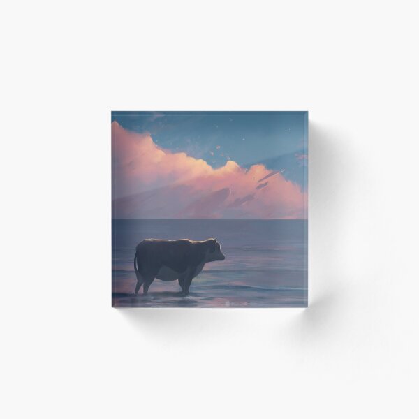 A Cow At The Sea Acrylic Block