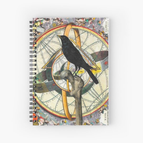 Crow with Bone Spiral Notebook