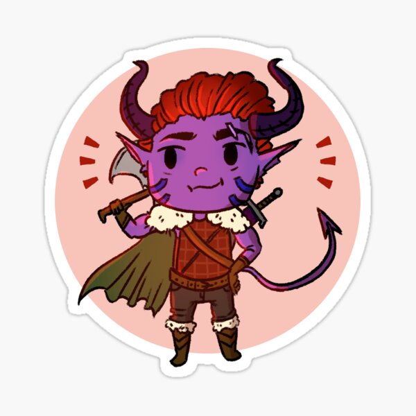 Cute Barbarian Tiefling! Sticker