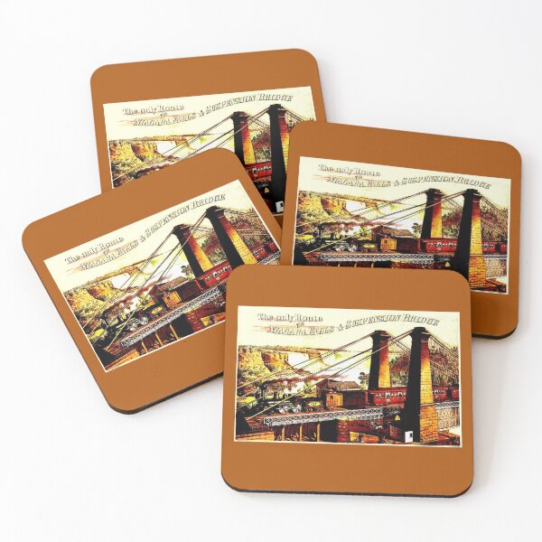 Item preview, NIAGARA FALLS : Vintage 1898 Railway and Suspension Bridge Travel Print designed and sold by posterbobs.