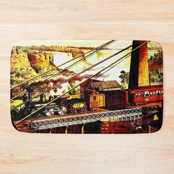 Item preview, NIAGARA FALLS : Vintage 1898 Railway and Suspension Bridge Travel Print designed and sold by posterbobs.