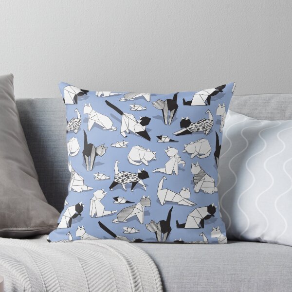 Item preview, Origami kitten friends // blue lavender background paper cats designed and sold by SelmaCardoso.