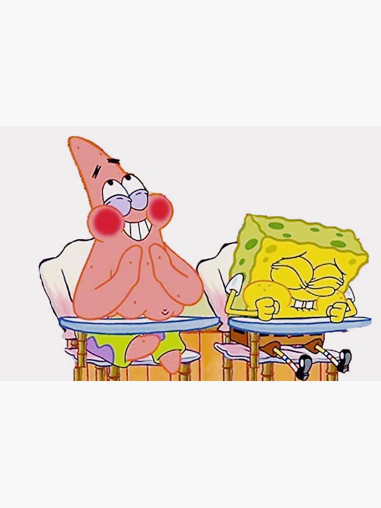 "Spongebob and Patrick laughing" Sticker for Sale by angelaxie | Redbubble