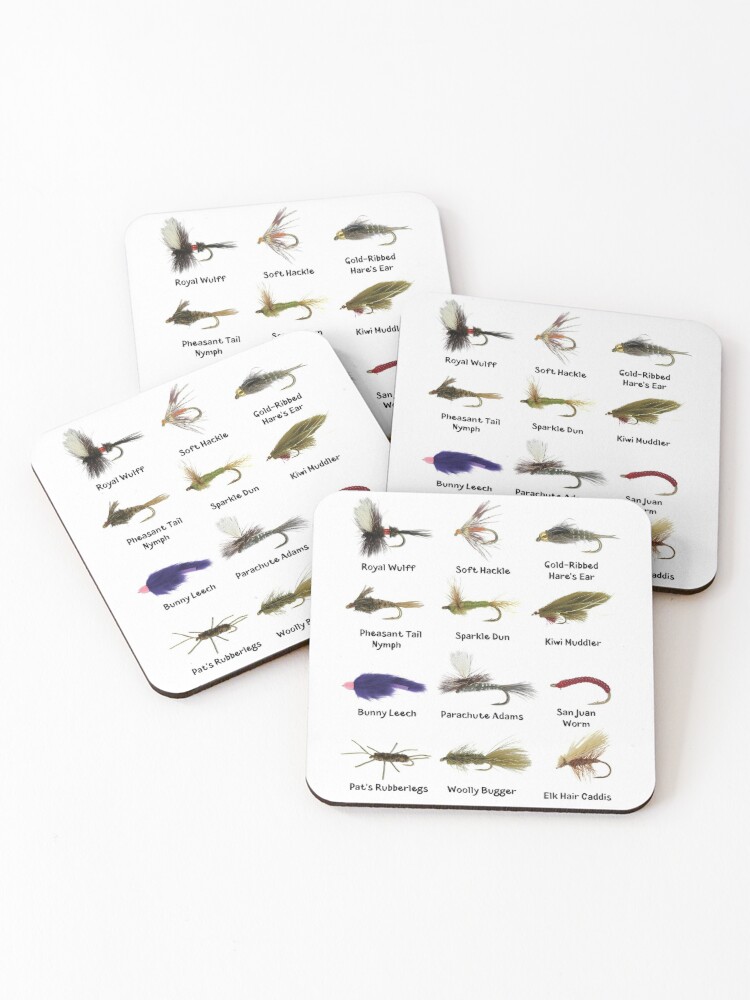 Fly Fishing Flies Fisherman Gift | Coasters (Set of 4)