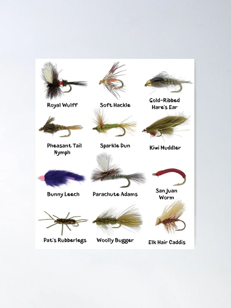 Póster for Sale con la obra «Pesca con mosca moscas pescador regalo» de  MrEddie10