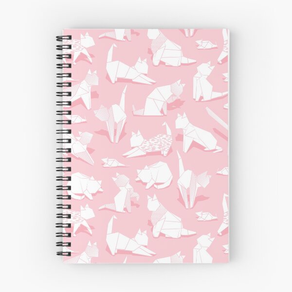 Item preview, Origami kitten friends // pastel pink background white paper cats designed and sold by SelmaCardoso.