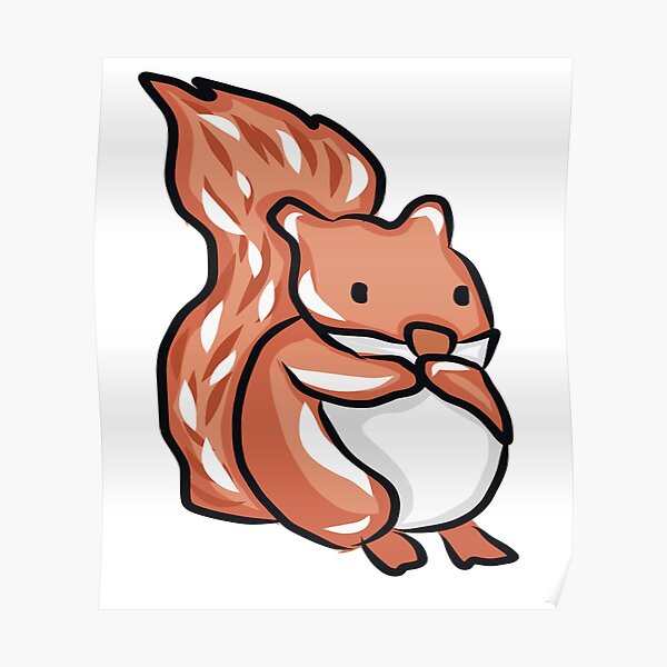 Winter squirrel individual sticker Poster