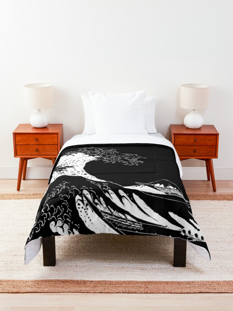 Alternate view of Copy of The Great Wave Off Kanagawa-White Comforter
