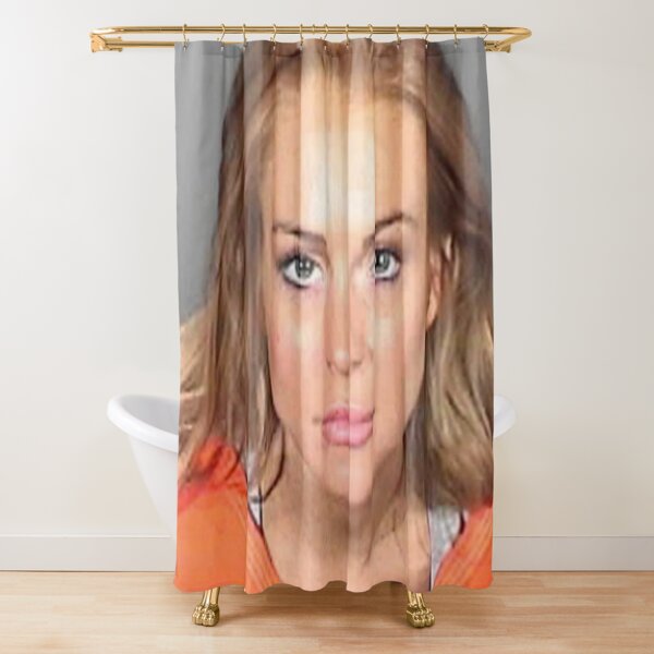 Lindsay Lohan 2010 Mugshot Shower Curtain