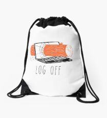 Log Off Drawstring Bag