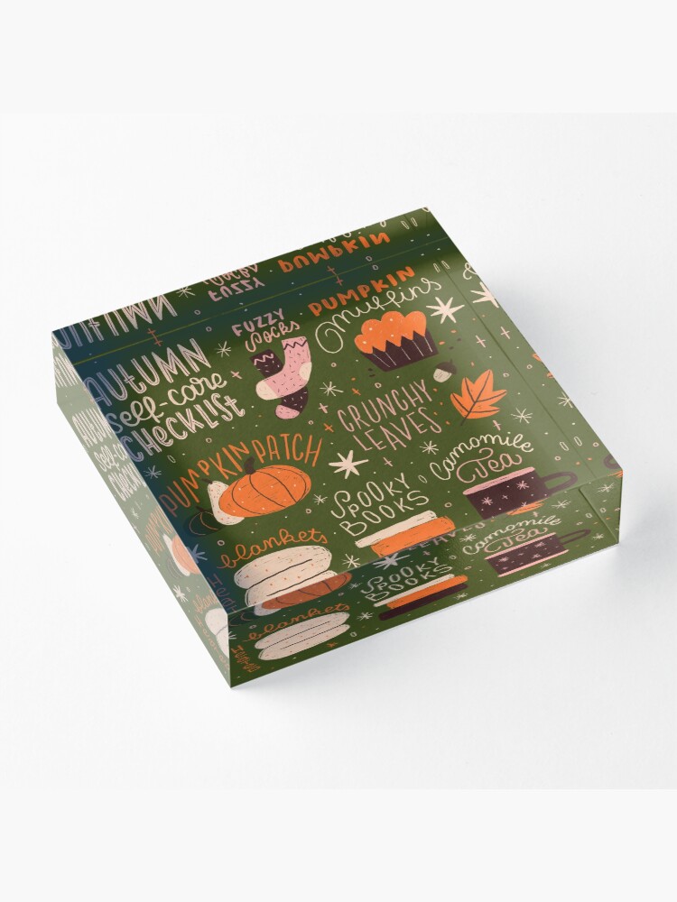 Alternate view of Autumn Self-care Checklist Acrylic Block