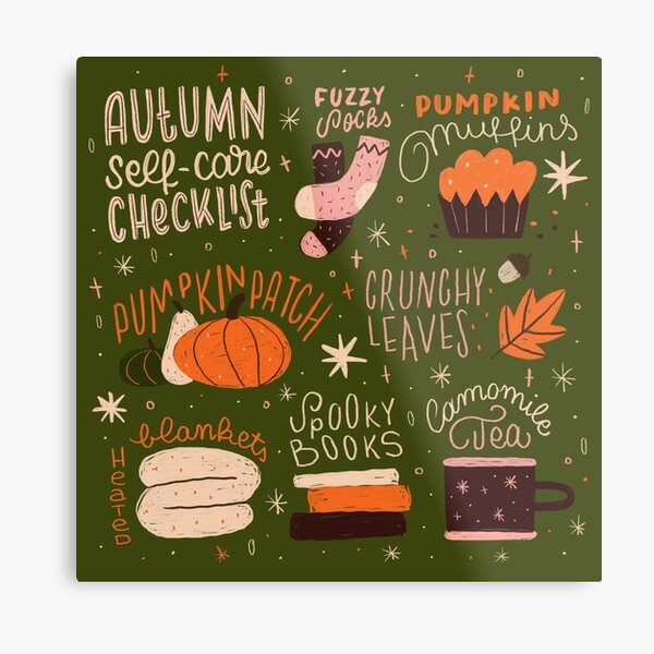 Autumn Self-care Checklist Metal Print