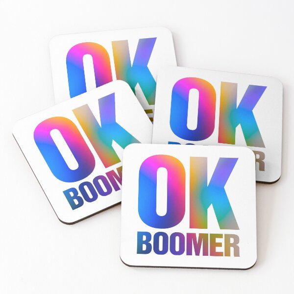 Item preview, OK Boomer Neon Rainbow Slogan designed and sold by thetshirtworks.