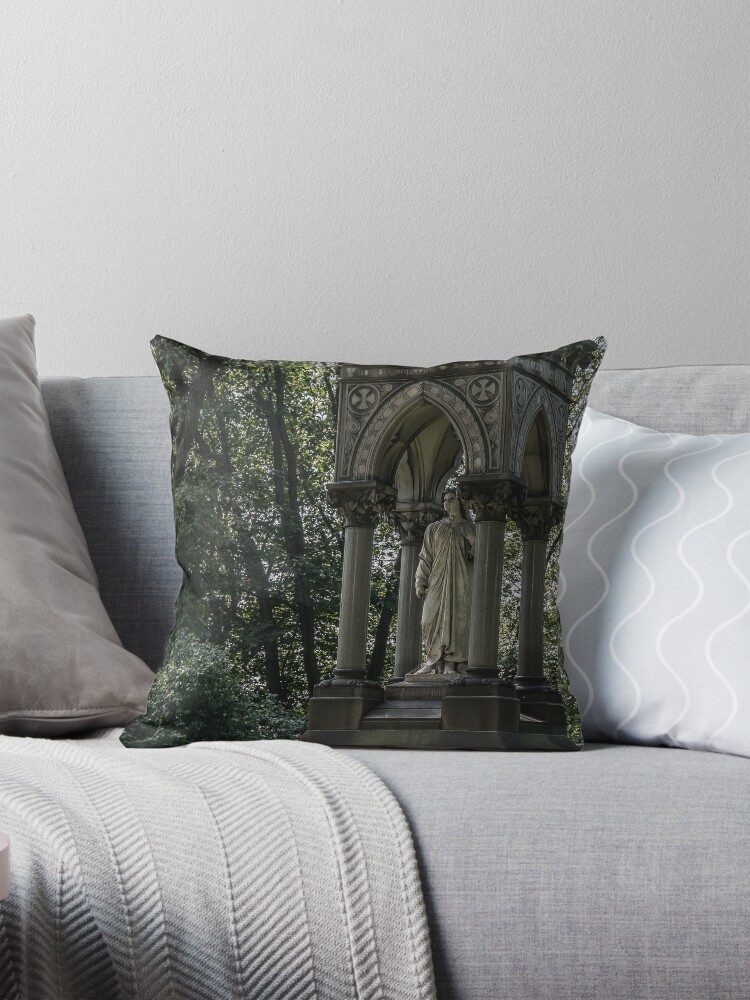 Thumbnail 1 of 4, Pillow, A scene from the graveyard. designed and sold by Scooterbob.