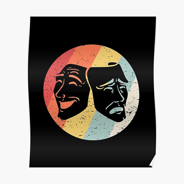 "Vintage Retro Drama Masks " Poster for Sale by brandonv111 Redbubble