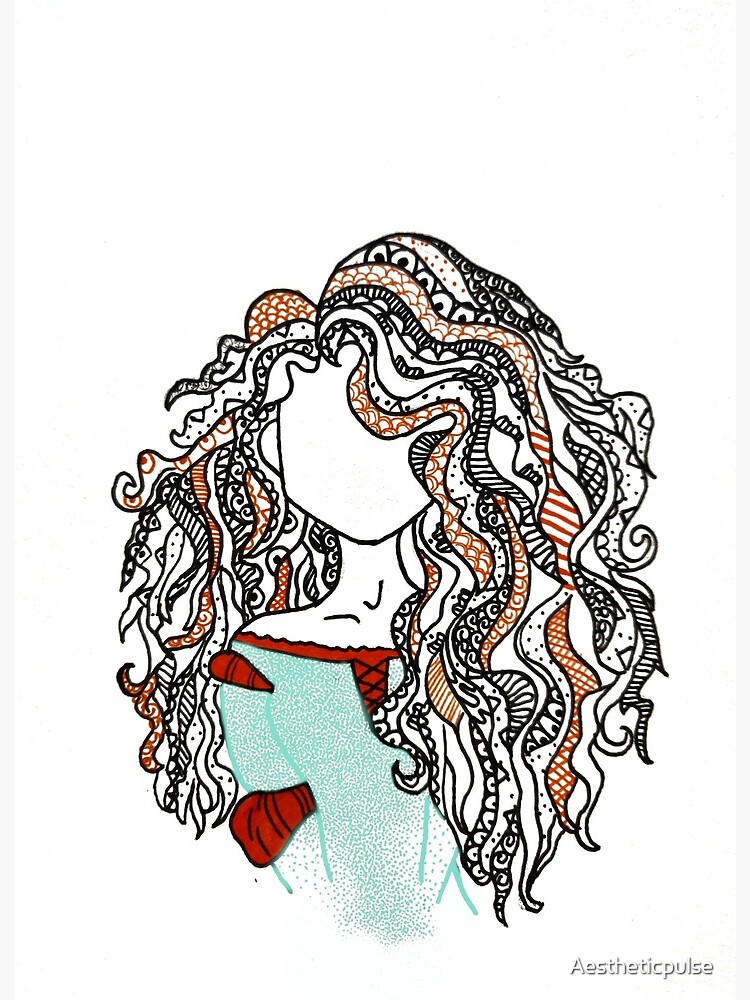 doodle art zentangle girl dress