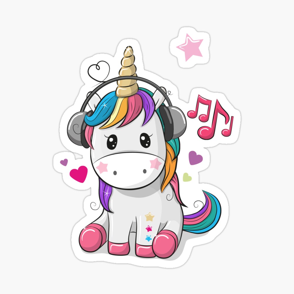 unicorn listening to music