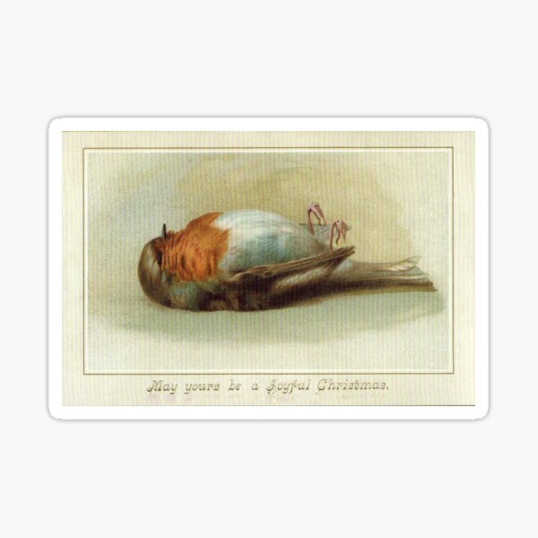 Victorian Dead Bird Christmas Sticker