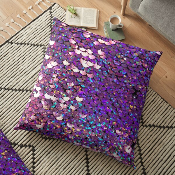 Brilliant Purple Sequins Floor Pillow
