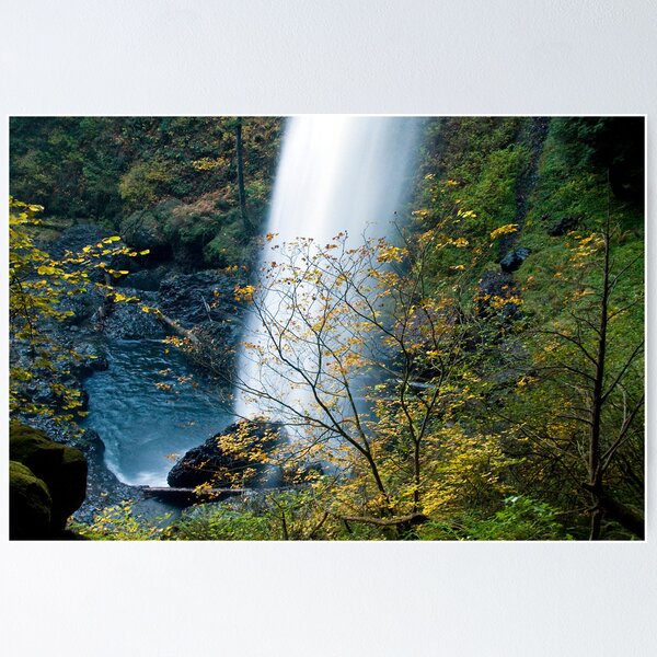 Item preview, Fall Colors obscuring the North Falls at Silver Falls State Park designed and sold by OrPhotoJohn.