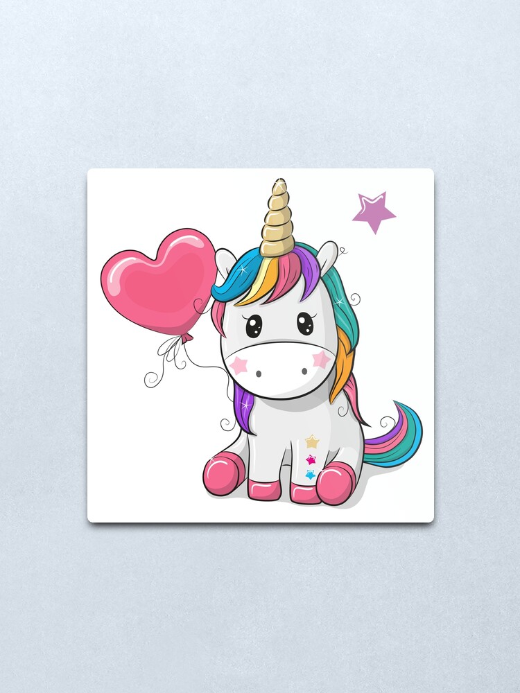 unicorn birthday metal print by earthsavers redbubble