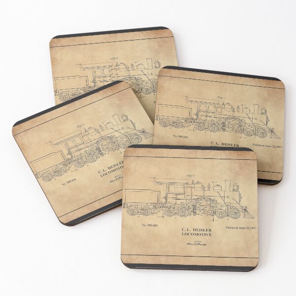 Item preview, Heisler Locomotive Patent Print- Railroad Decor,Train Decor,Steam Locomotive Patent,Steam Locomotive Blueprint, Sepia designed and sold by Gizmo68.