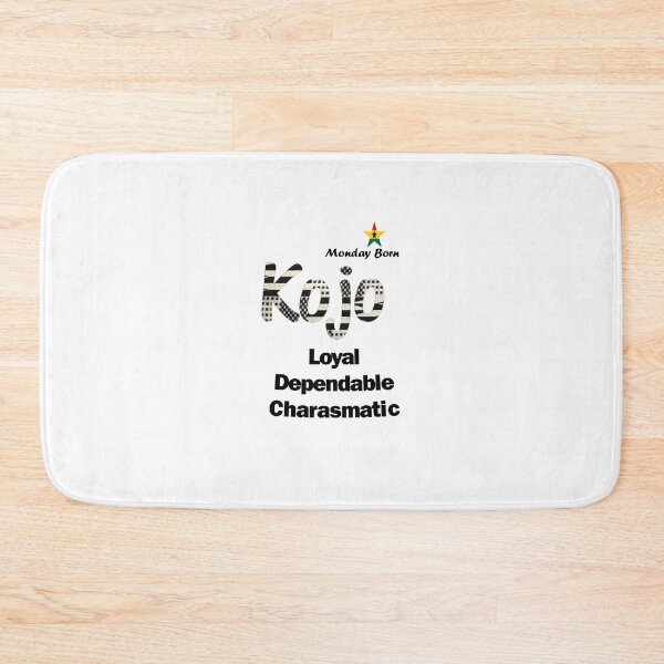 Item preview, Monday Born Ghanaian Male Name 'Kojo' in black and white designed and sold by WhoWeAre.