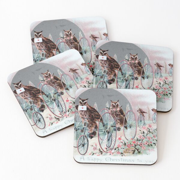 Item preview, Victorian Christmas Owls on Bikes designed and sold by forgottenbeauty.