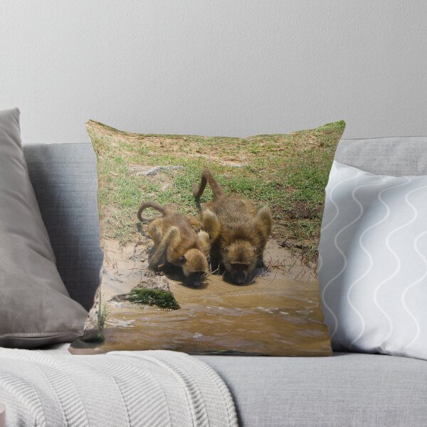 Item preview, Baboons drinking at the Chobe River, Botswana, Africa designed and sold by FranWest.