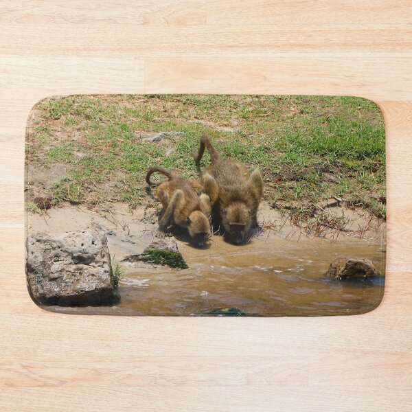 Item preview, Baboons drinking at the Chobe River, Botswana, Africa designed and sold by FranWest.