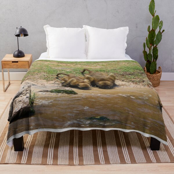 Item preview, Baboons drinking at the Chobe River, Botswana, Africa designed and sold by FranWest.