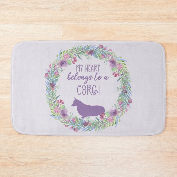 Artikelvorschau, Mein Herz gehört einem Corgi-Blumenkranz-Pastell entworfen und verkauft von PawsitiveGifts.