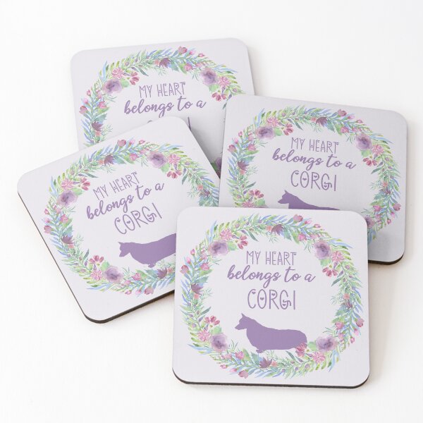 Artikelvorschau, Mein Herz gehört einem Corgi-Blumenkranz-Pastell entworfen und verkauft von PawsitiveGifts.