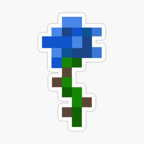 Blue Aesthetic Minecraft Rose Sticker By Tumblestwo Redbubble