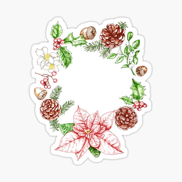 Coloured Wreath  Sticker