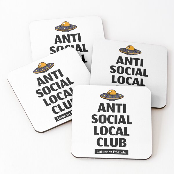 Item preview, ANTISOCIAL CLUB INTERNET FRIENDS FUNNY DESIGN designed and sold by ER-DESIGNS.