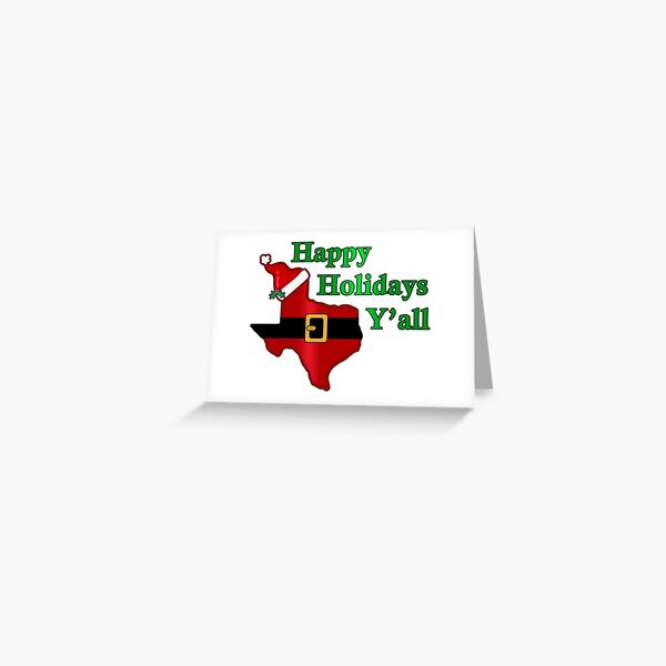 Item preview, Happy Holiday Greetings from Texas Y'all - Christmas Santa designed and sold by originalsusie.