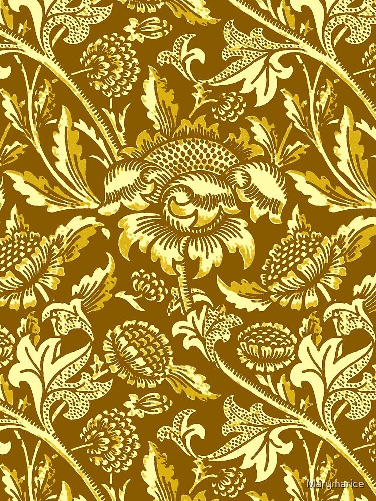 William Morris Sunflowers, Mustard and Golden Yellow Wrapping Paper