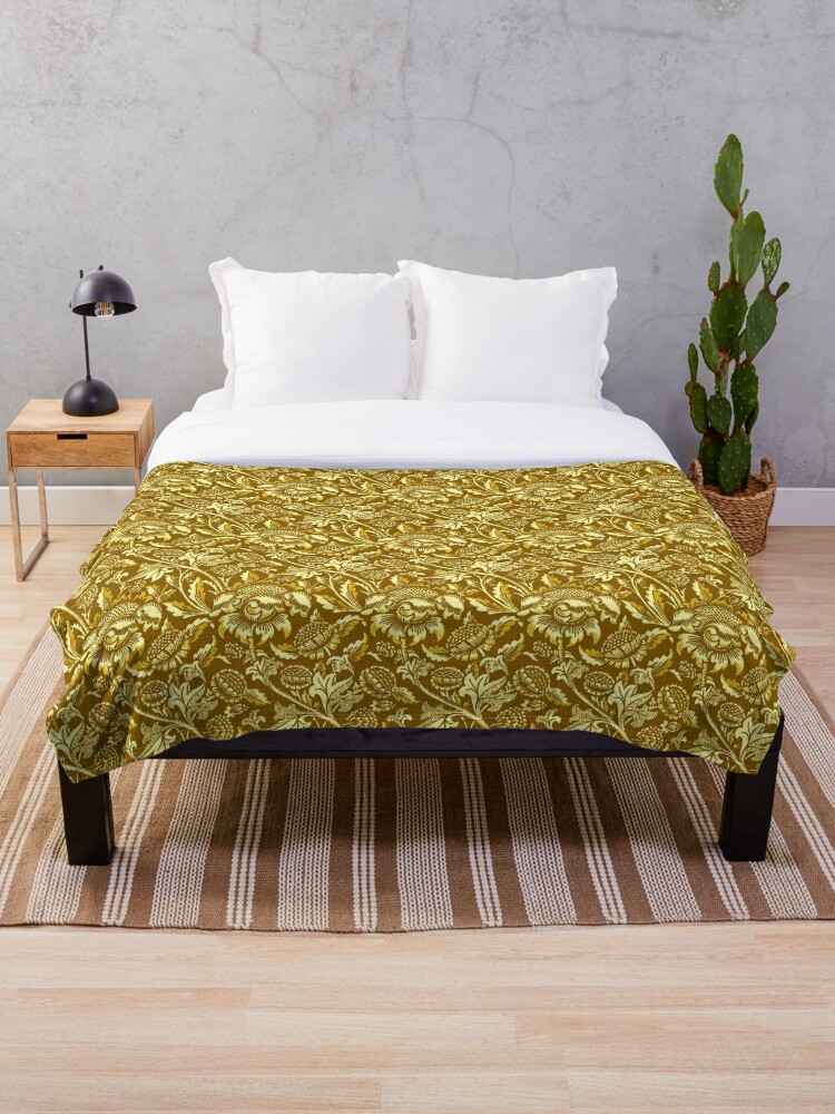 Golden yellow throw online blanket